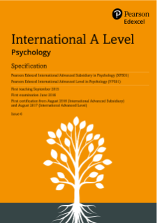 Pearson Edexcel International A Level Psychology Specification